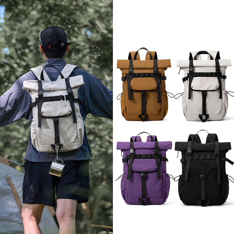 Hiking Backpack Waterproof - Nieuwe Heren Rolltop Uitbreidbare Reisrugzak Laptop