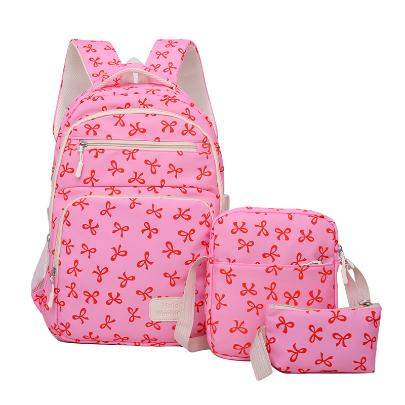 Sling Backpack Shoulder - 3-delige schattige rugzak met strikprint, inclusief