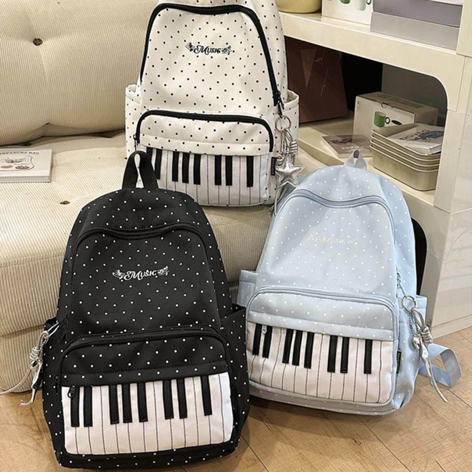 Fashion Backpack Women - Reisrugzak met pianoprint, grote capaciteit, lichtgewicht