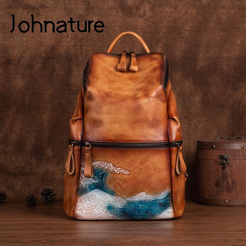 Johnature Echt leer Damesrugza - Leather Backpack Vintage recensie en prijs